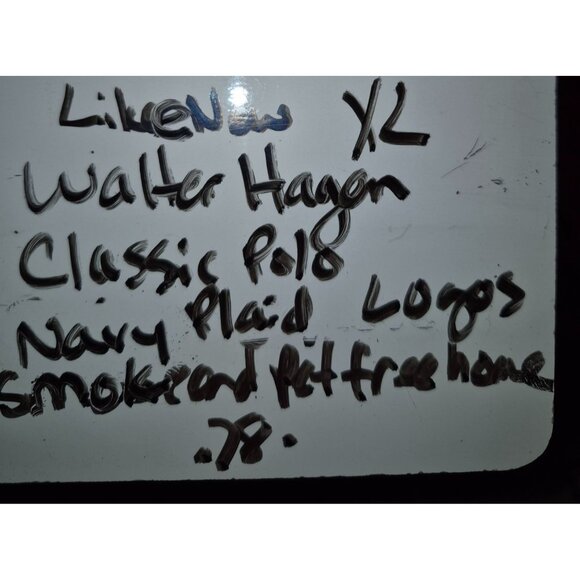 Walter Hagen Mens XL Navy Plaid Short Sleeve Polo Shirt Golf - Picture 8 of 8